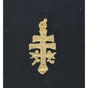 Estate 14kt Yellow Gold Spanish Cross‎ Of Caravaca Pendant 14k